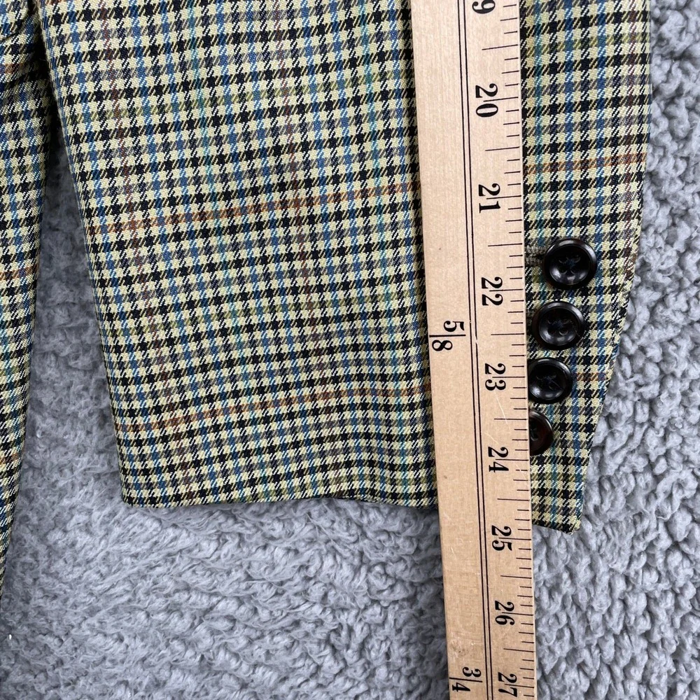 Tom James Sport Coat Mens 44 Multi Innocenti Oro Hand Tailored Check Blazer